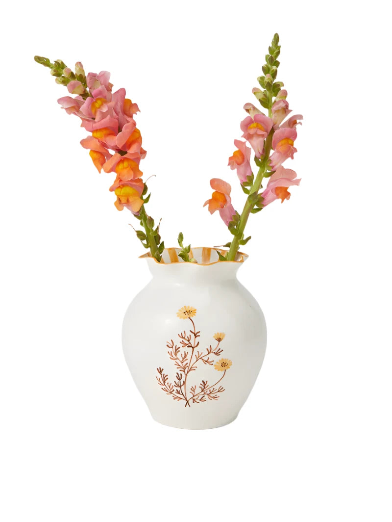 Blossom Squat Vase - Mustard