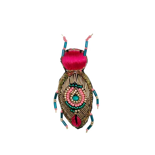 Hand Embroidered Brooch - Beetle