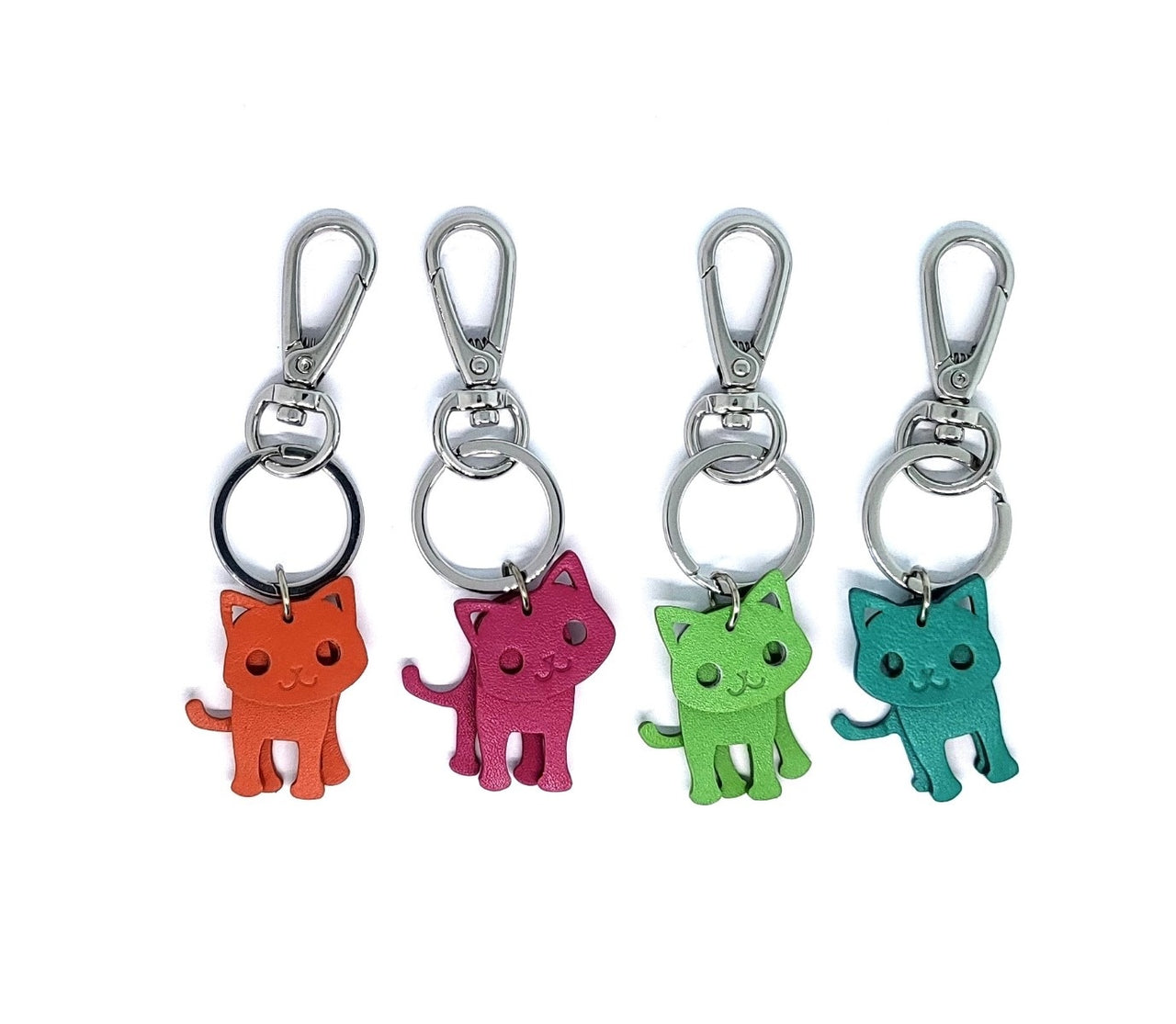 TT Leather Cat Keyring - Bright