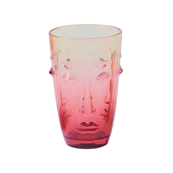 Face Tall Tumbler Glass - Set of 2