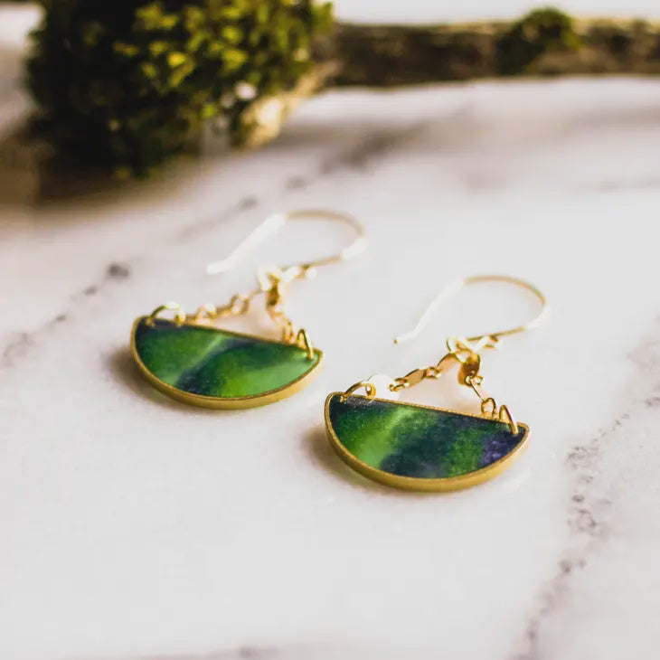 Mood Swings Brass Earrings  - Borealis