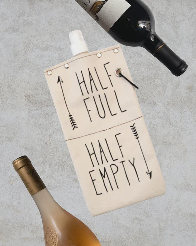 750ml Canvas Flask - Half Full Half Empty