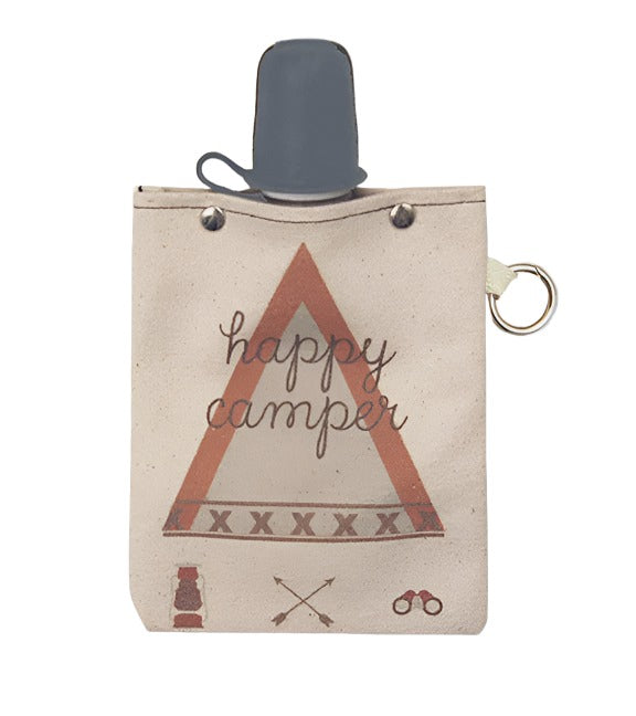 240ml Canvas Flask - Happy Camper