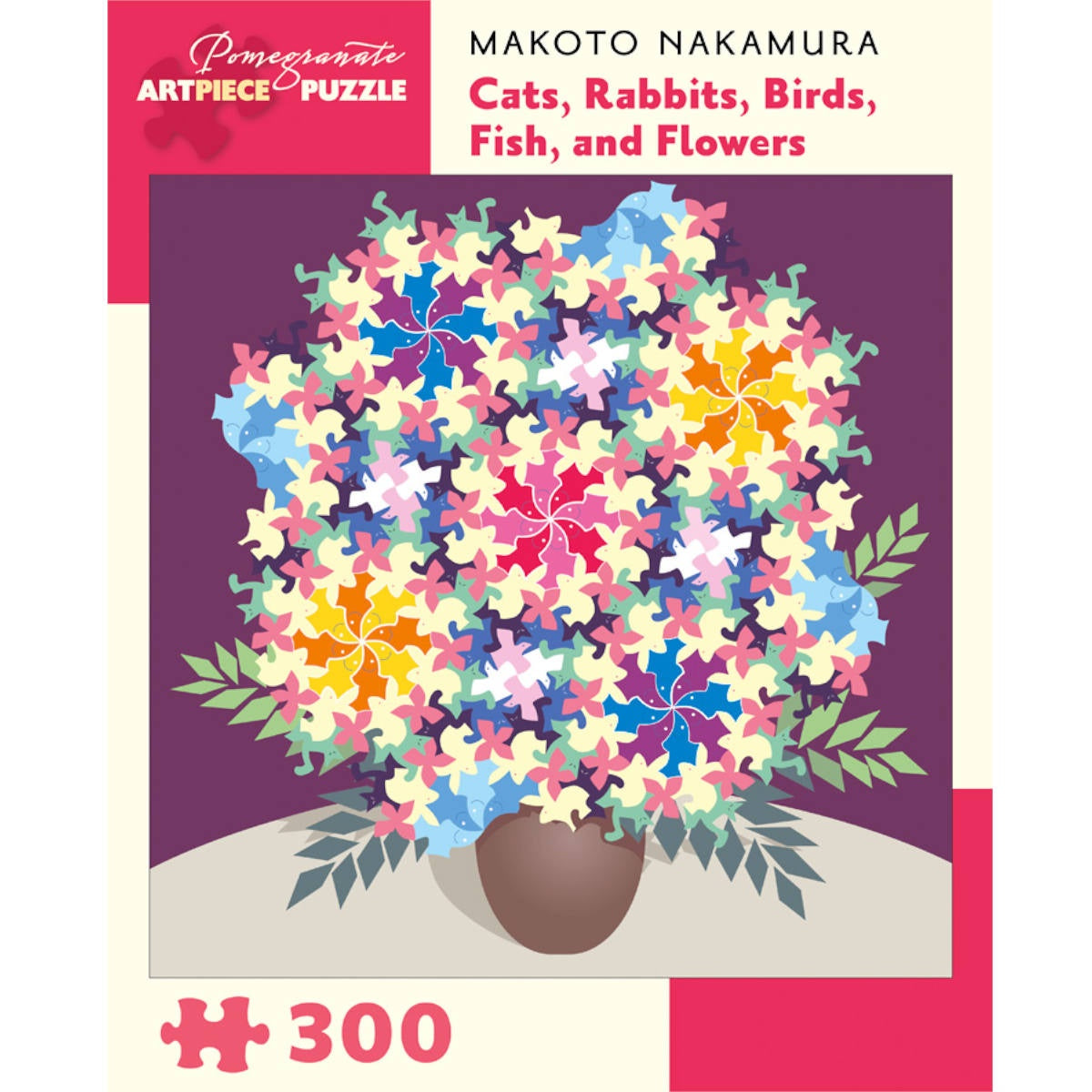 300pc Puzzle - Makoto Nakamura - Cats, Rabbits, Birds, Fish and Flowers