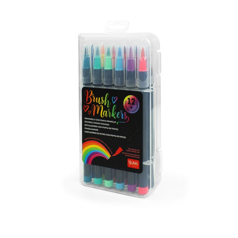 Set of 12 Brush Markers - Rainbow Colours