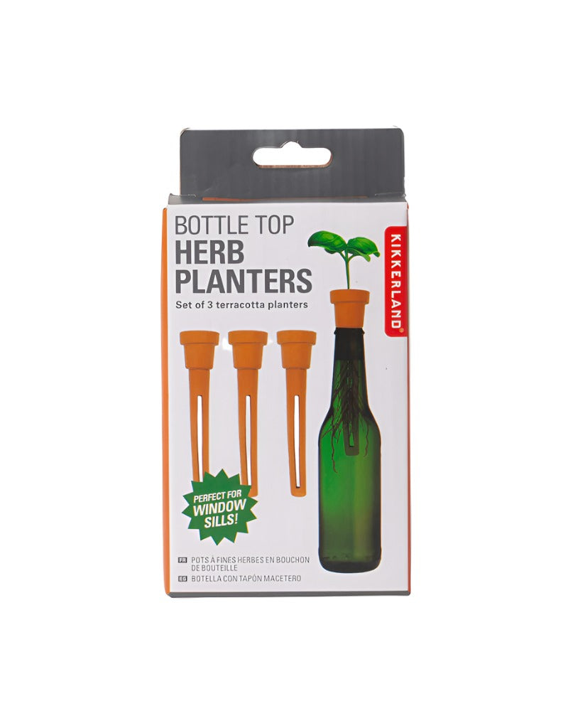 Bottle Top Herb Planters - Set of 3