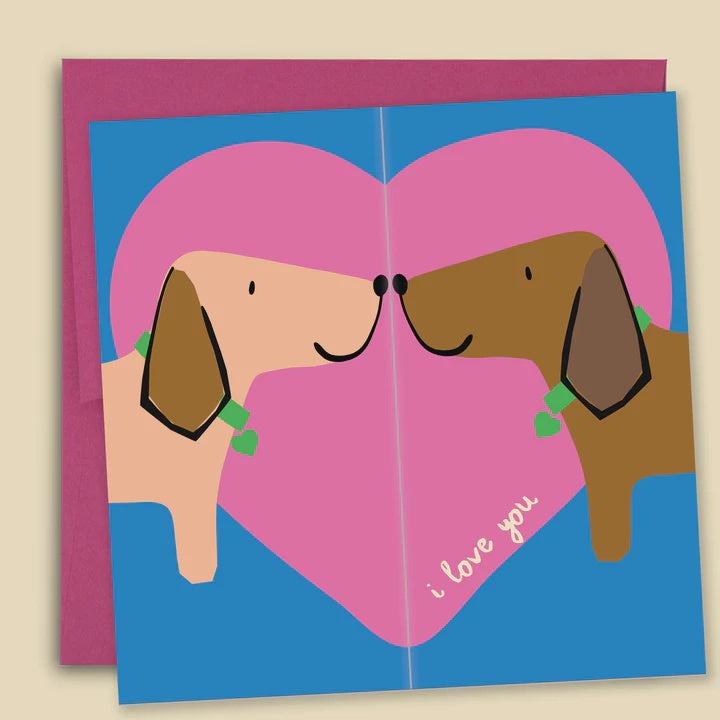 I Love You Dachshund Card