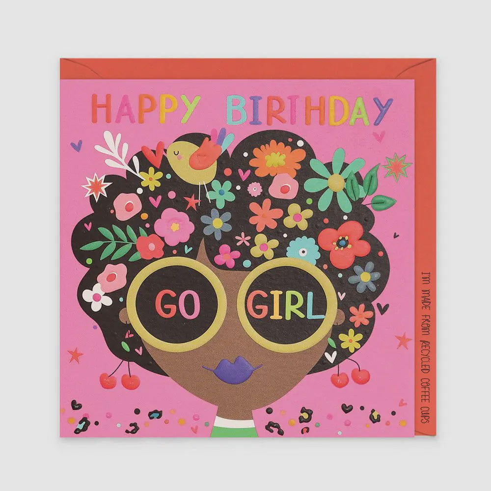 Happy Birthday Go Girl Card