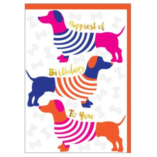 Birthday Dachshunds Card