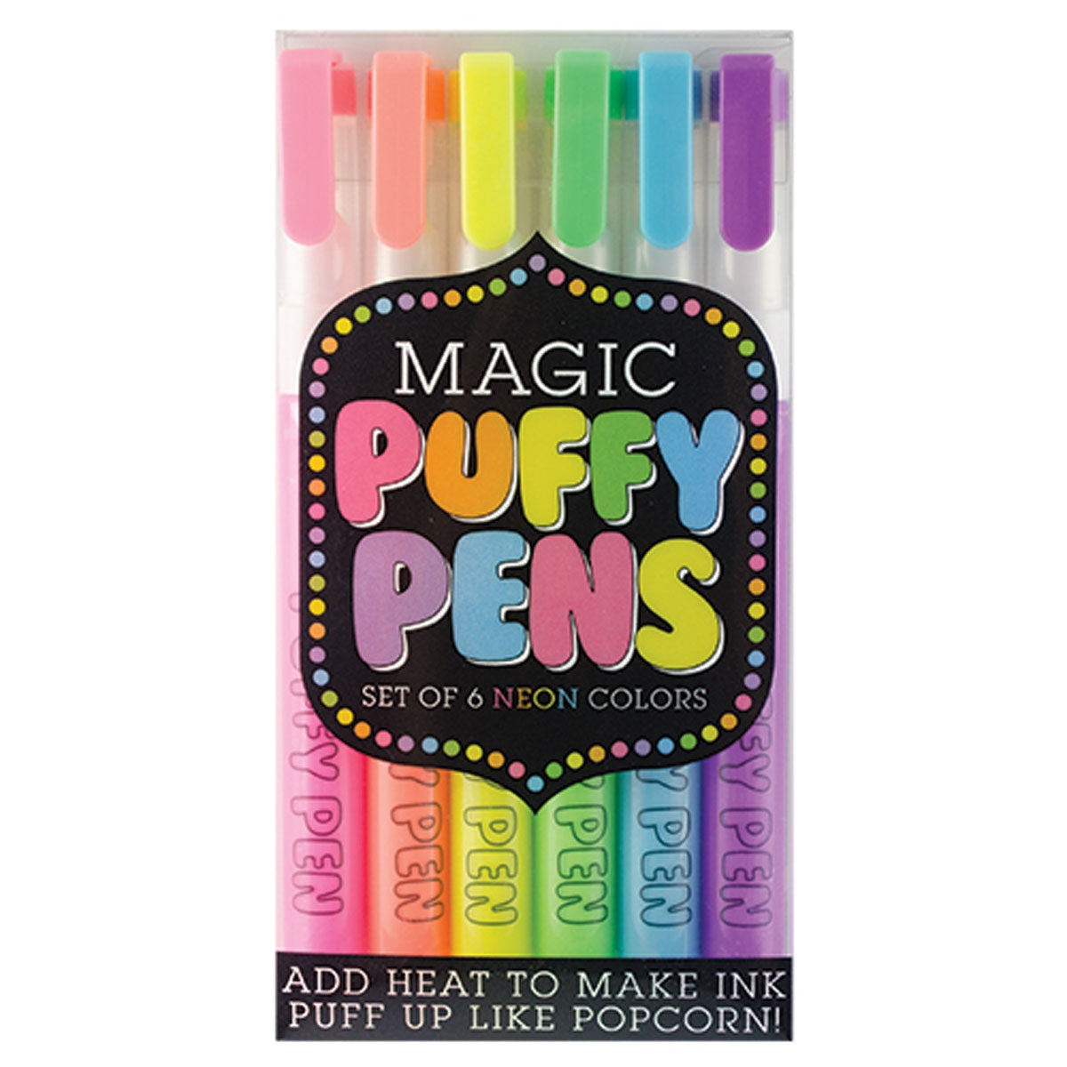 Magic Puffy Pens- set of 6 neon colours