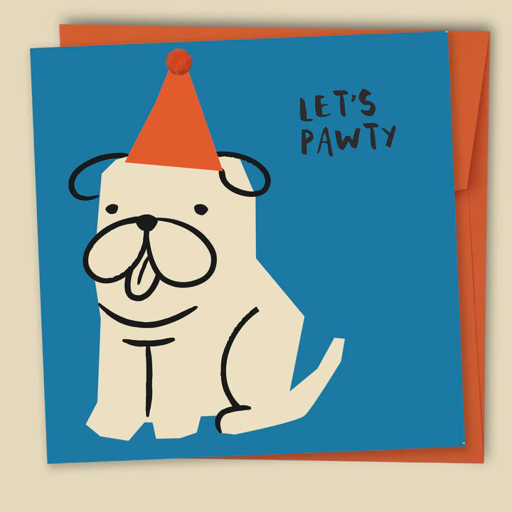 Let's Pawty Card Blue