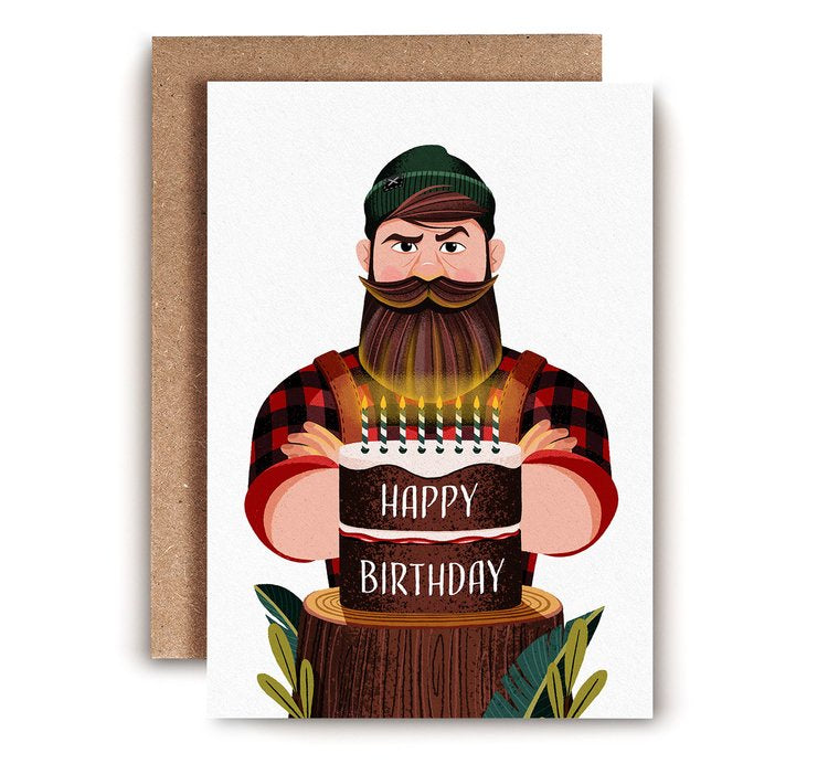 Lumberjack Happy Birthday Card