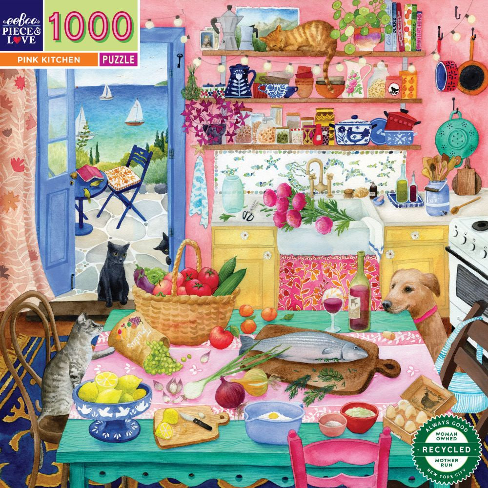 1000 pc Puzzle - Pink Kitchen