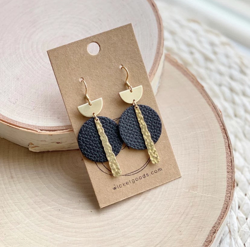 Crest Drop Earrings - Coal