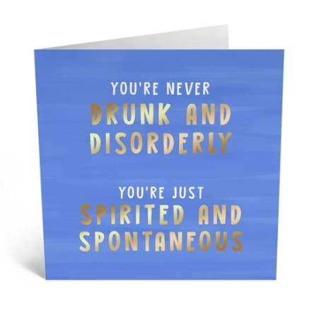 Drunk & Disorderly Card