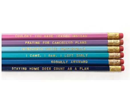 6 Pack Pencils - Introvert