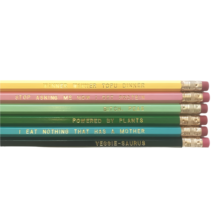 6 Pack Pencils - Vegetarian