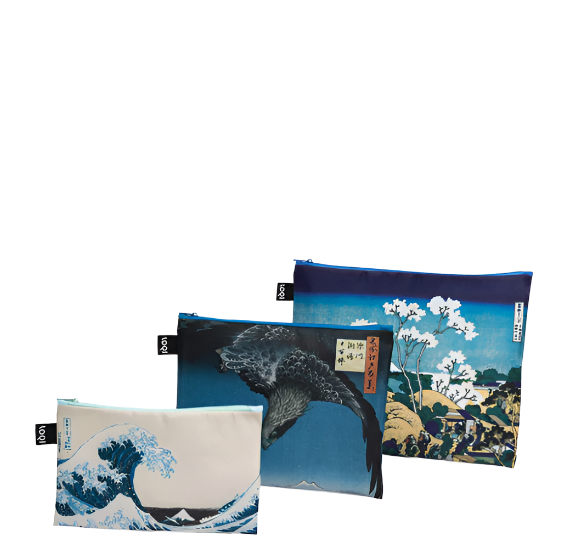 Zip Pockets Set of 3 - Hokusai