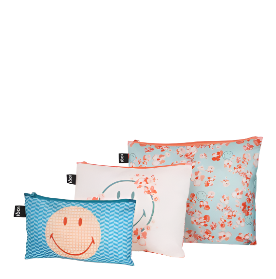 Zip Pockets Set of 3 - Smiley