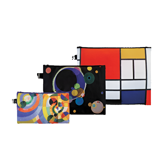 Zip Pockets Set of 3 - Mondrian Assorted