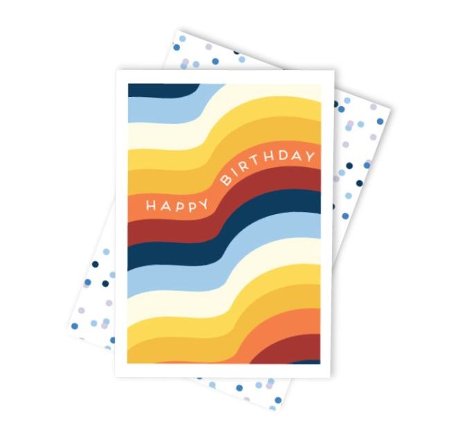 Retro Wave Birthday Card