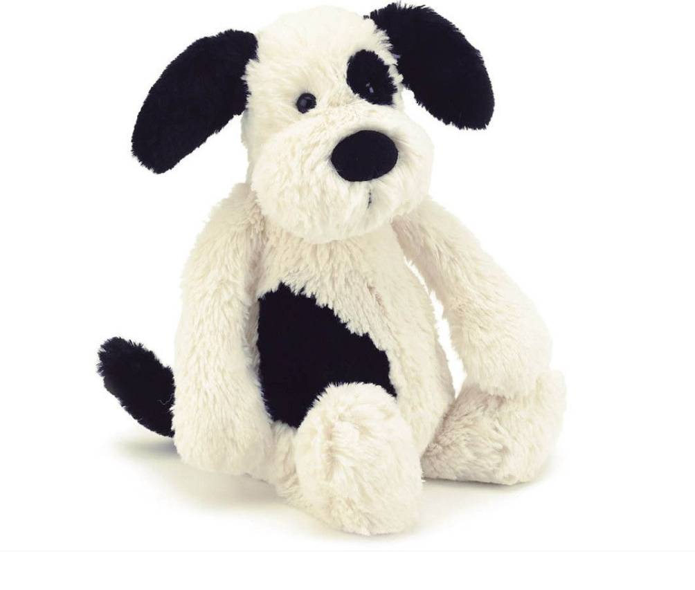 Jellycat Bashful Black & Cream Puppy - Medium