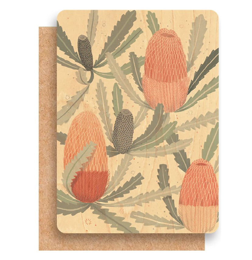 Bushy Banksia Wood Card