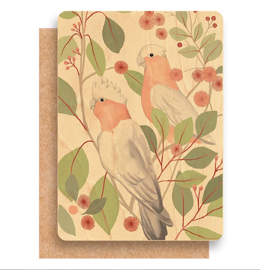 Galahs Wood Card