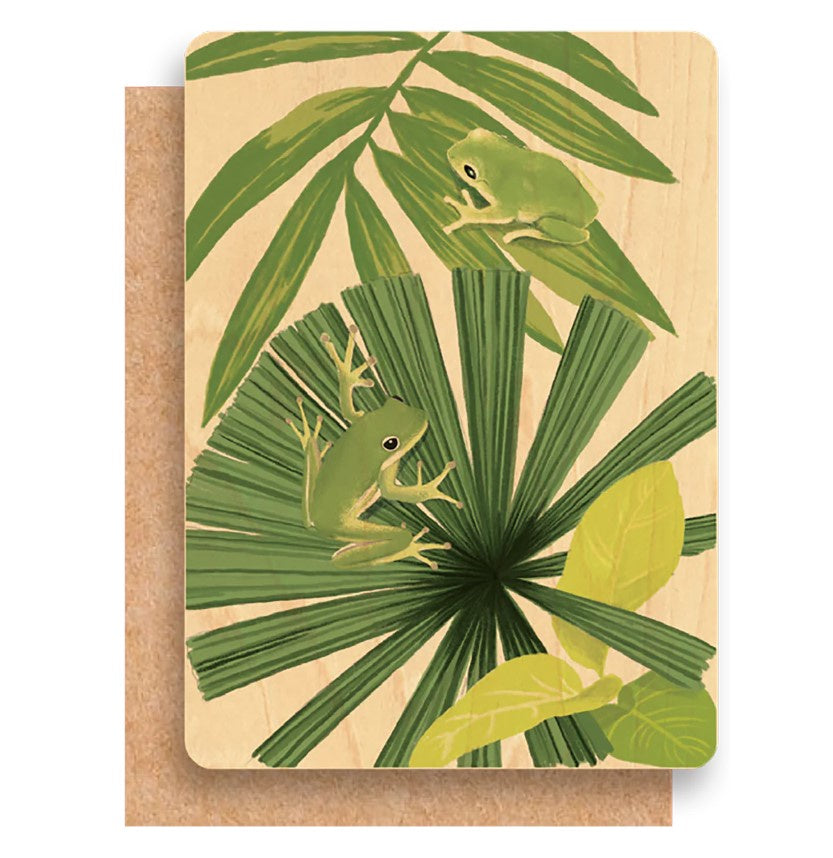 Froggy Foliage Wood Card