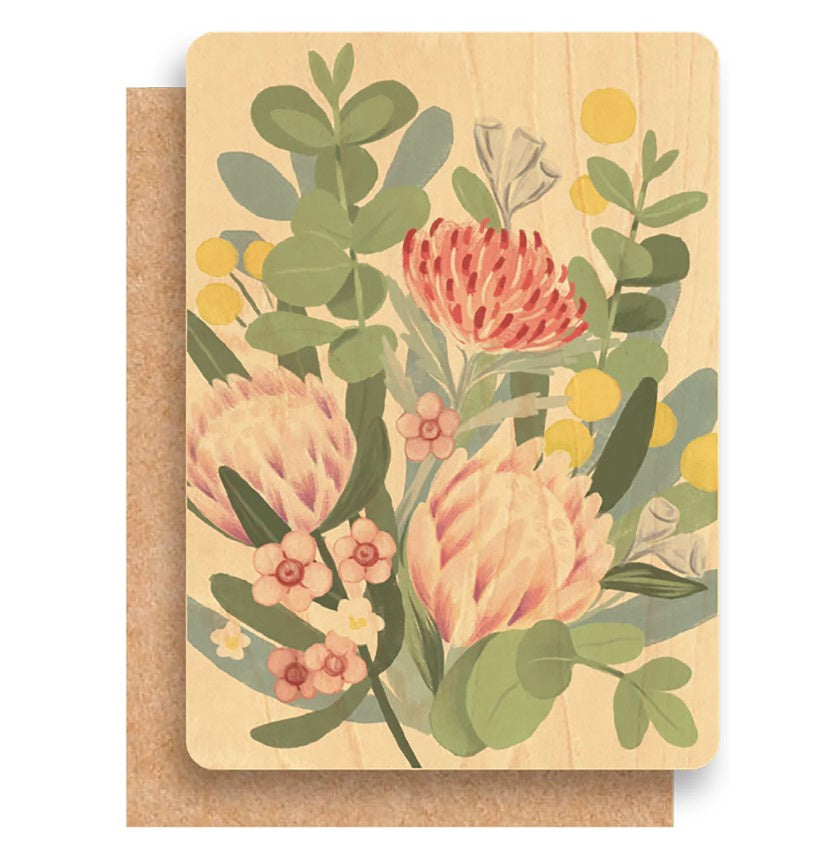 Native Posy Wood Card