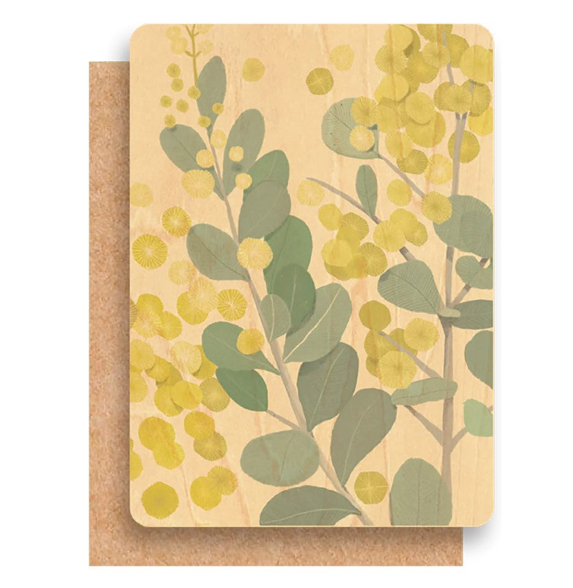 Golden Wattle Wood Card