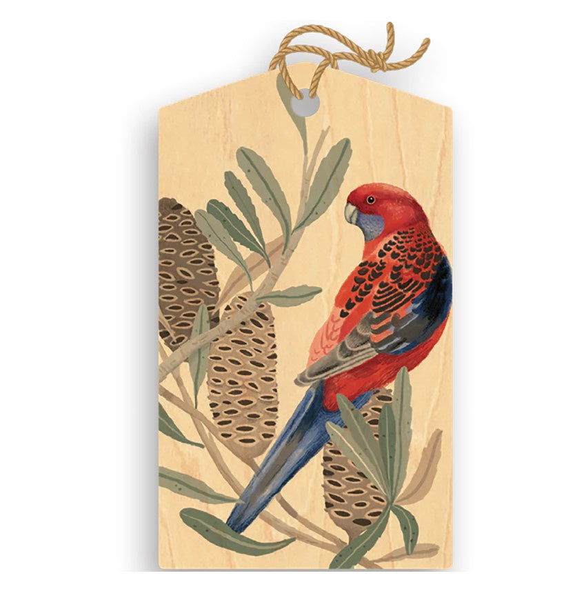 Rosella With Banksia Wood Gift Tag