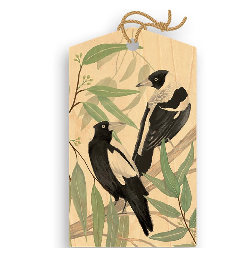 Magpies Warbling Wood Gift Tag