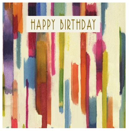 Happy Birthday Geo Vertical Blocks Card