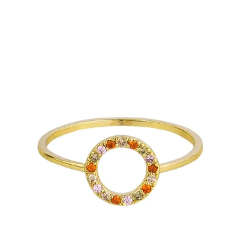 Gold Rainbow Circle Ring