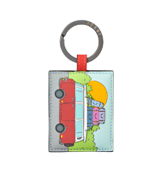 Yoshi Leather Keyring - Happy Camping