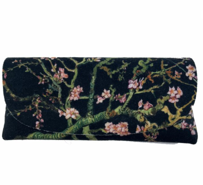 Velour Glasses Case - Van Gogh, Amandiers (Black)