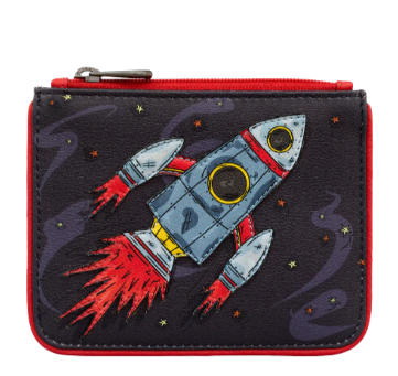 Zip Top Leather Purse  Small - Blast Off,  Red