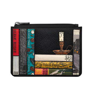 Franklin Zip Top Purse - Charles Dickens, Black