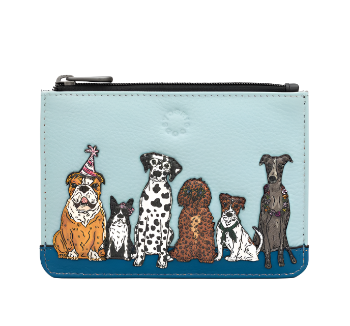 Franklin Zip Top Purse - Party Dogs, Black