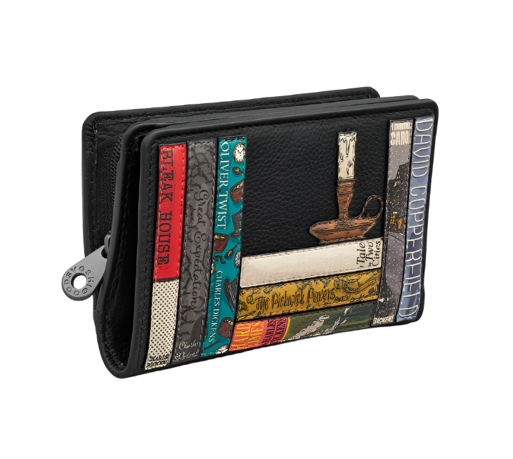 Oxford Zip Around Purse - Charles Dickens, Black