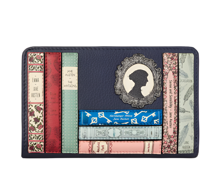 Oxford Zip Around Purse - Jane Austen, Navy