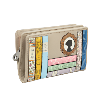 Oxford Zip Around Purse - Jane Austen, Warm Grey