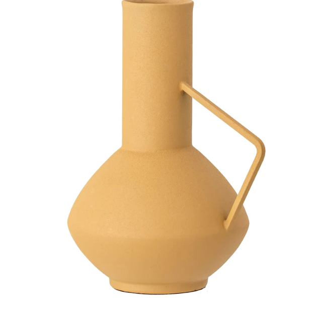 Roxy Yellow Metal Vase