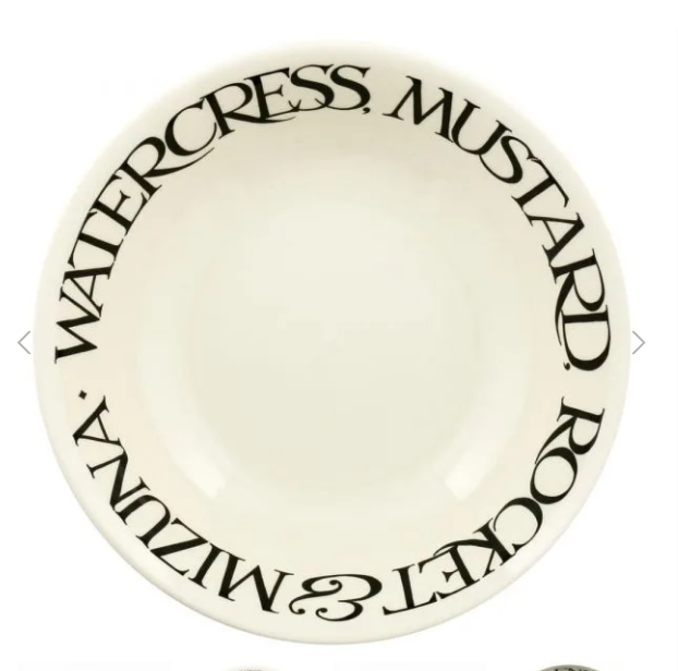 Emma Bridgewater Large Salad Bowl - Black Toast Mizuna Salad