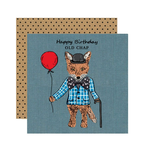 Happy Birthday Old Chap Fox Card