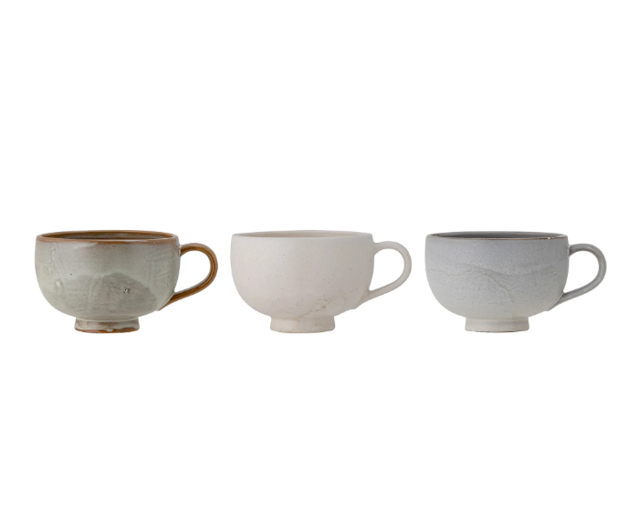 Lila Stoneware Cups - Set of 3