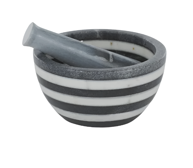 Arthur Marble Mortar & Pestle 15x8cm Gry