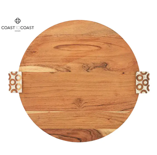 Circus Acacia Wood Round Tray