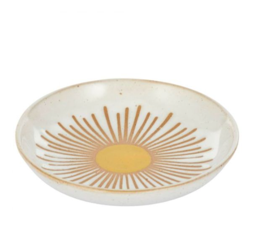 Del Sol Ceramic Dish - White/Yellow